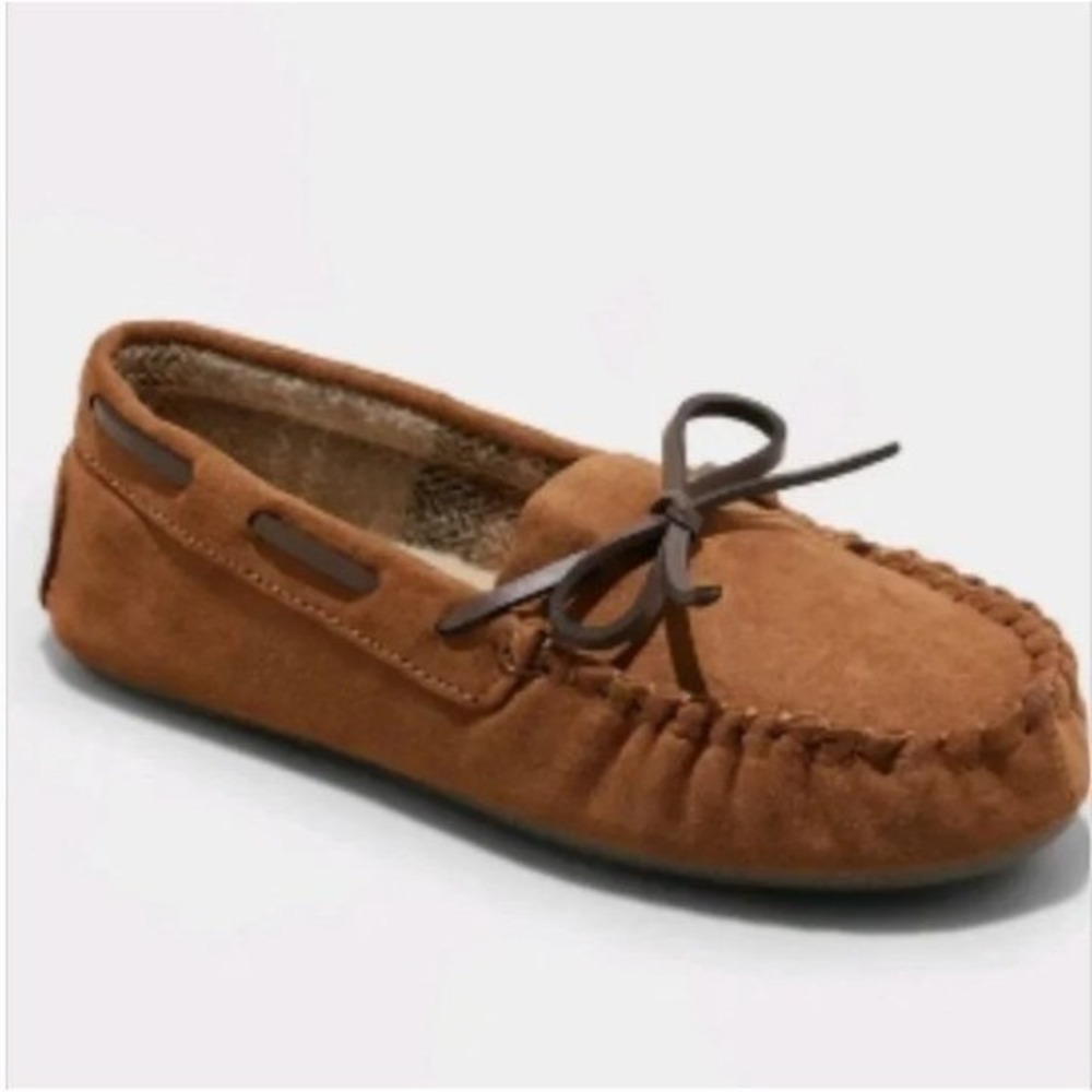 Cat & Jack Lionel Moccasin Slippers Brown Kids Size 2